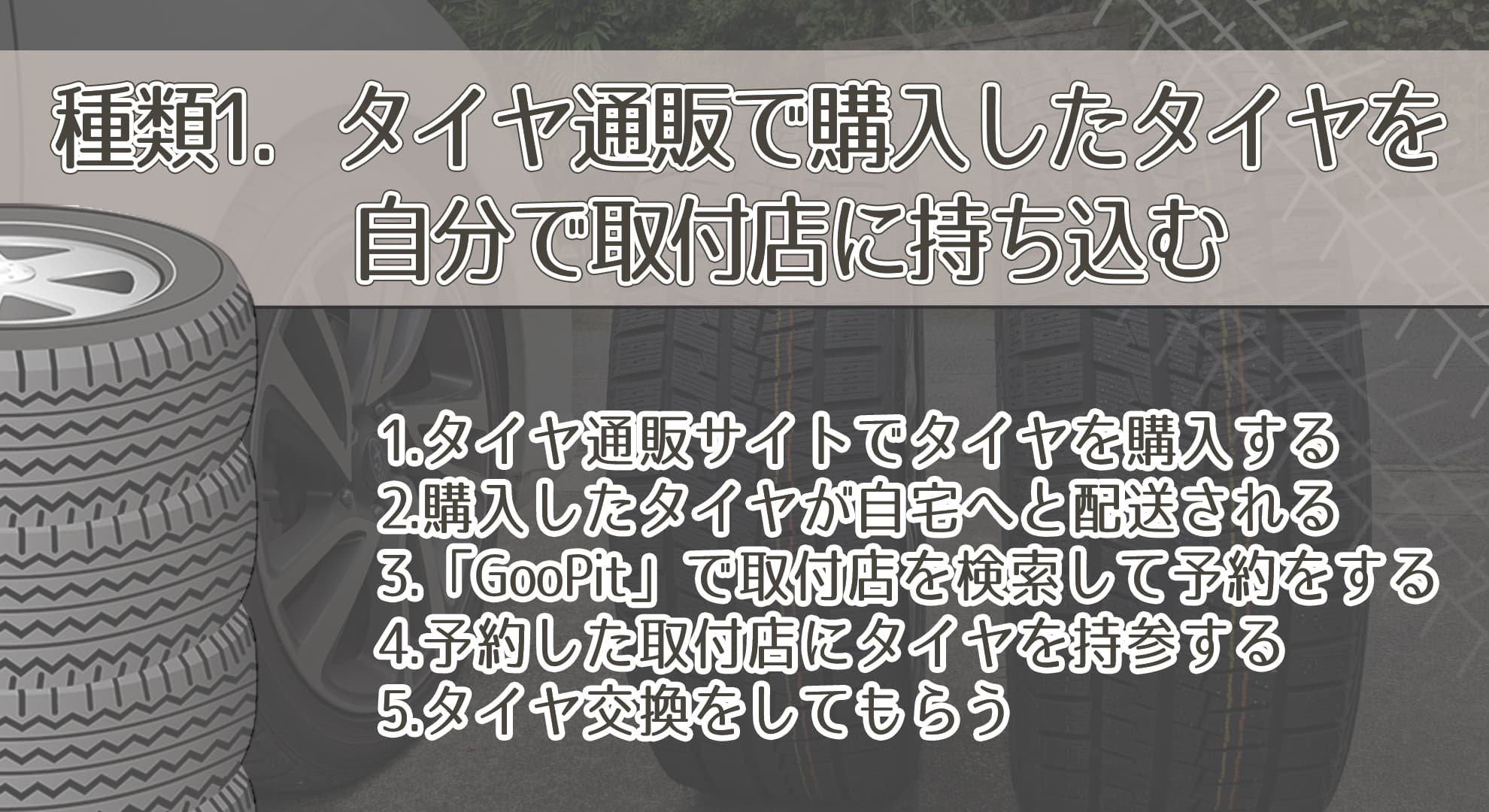 タイヤ通販購入後の取付の持ち込みについて